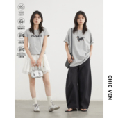 CV大码 上衣女胖mm 原创腊肠小狗狗钉珠T恤宽松凉感短袖 女装 夏新款