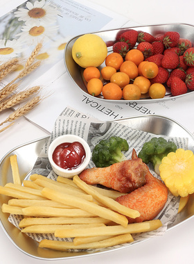 复古马口铁托盘创意薯条炸鸡小吃盘烧烤炸物盘水果碟油炸串串盘子