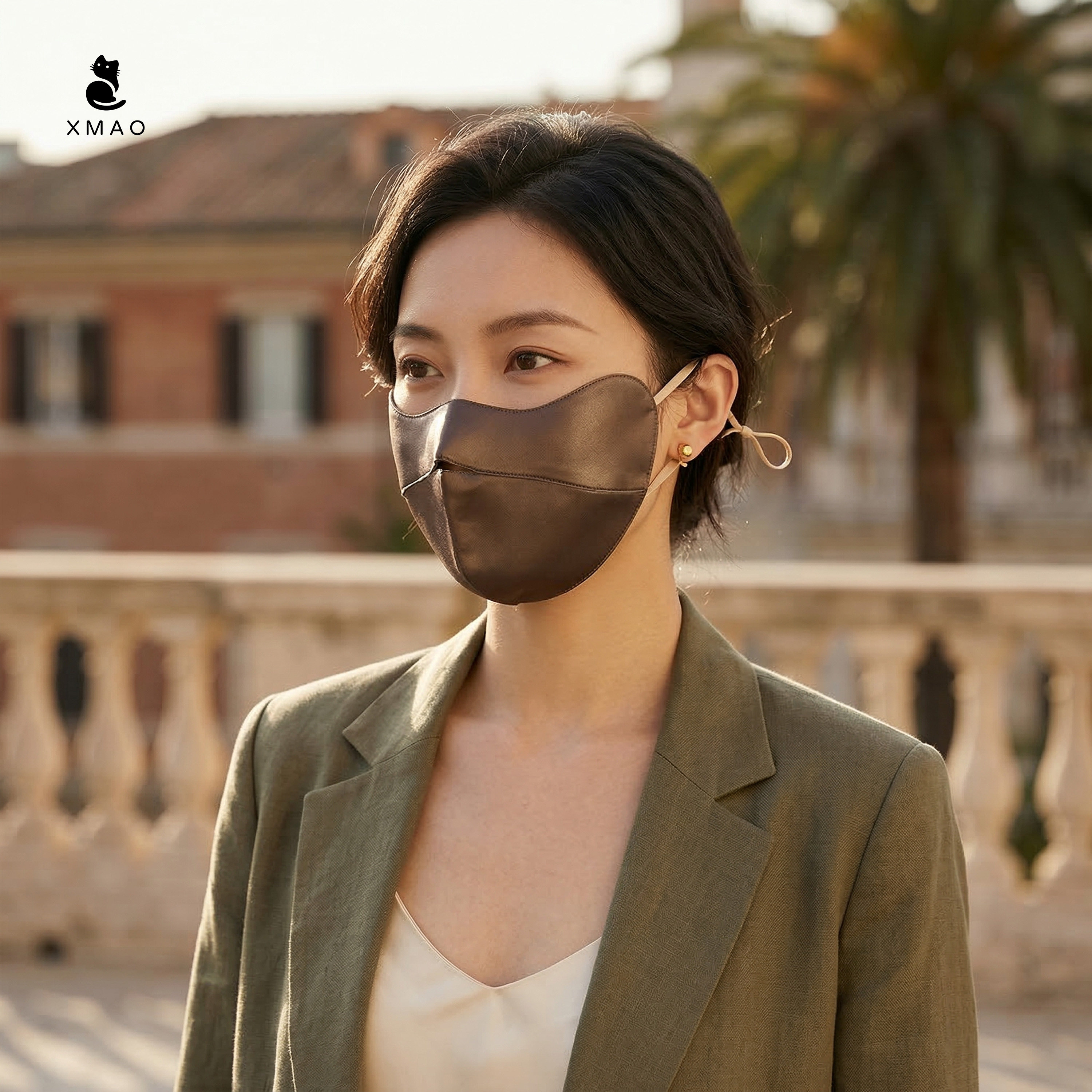 真丝口罩100%桑蚕丝防晒防紫外线防过敏高颜值护眼角透气时尚面罩