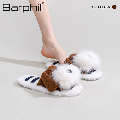 Barphil拖鞋女2026新款秋冬季室内家居可爱狗狗棉拖保暖软萌防滑