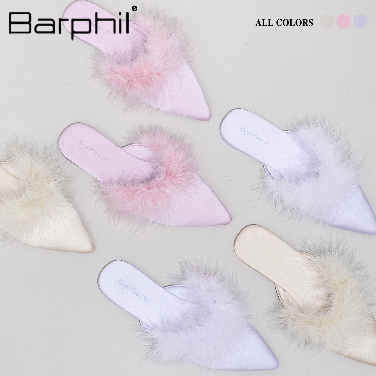 Barphil拖鞋女2025新款秋冬季室内家居毛毛设计包头仙女风高级感