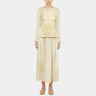 UMA WANG乌玛王 女士后背单排扣修身真丝上衣