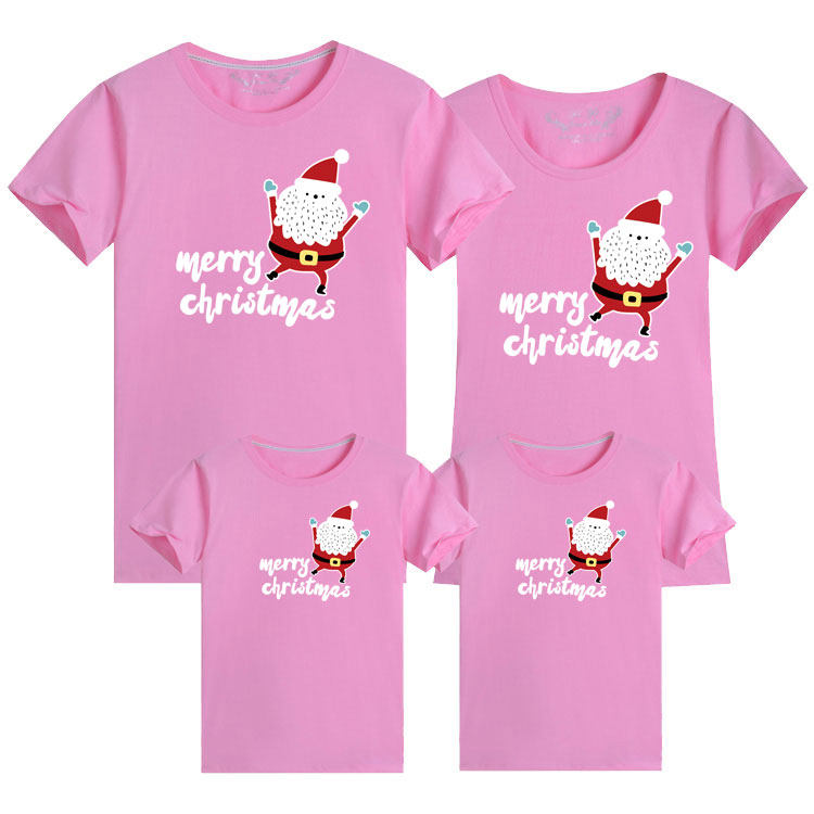 3 4인 가족을 위한 크리스마스 부모자식 반팔 티셔츠 고급스럽고 스타일리시한 학생 운동복 교복