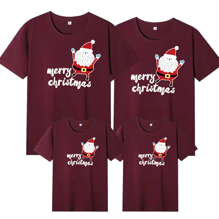 3 4인 가족을 위한 크리스마스 부모자식 반팔 티셔츠 고급스럽고 스타일리시한 학생 운동복 교복