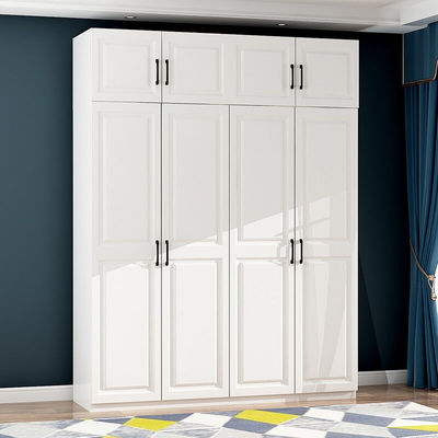 汀馨衣柜颗粒板平开门可定制衣橱简易欧式衣柜子卧室家具大衣柜白