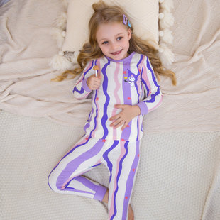 纯棉睡衣秋冬打底衫 纯棉线衣线裤 儿童内衣套装 库洛米女童秋衣秋裤