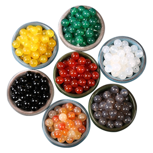 天然黑红玛瑙散珠子手链女手工编织项链单颗水晶鼠年本命年红绳