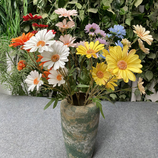 6头长枝雏菊仿真花假花婚庆装饰插排花路引用背景墙婚礼堂T台布景