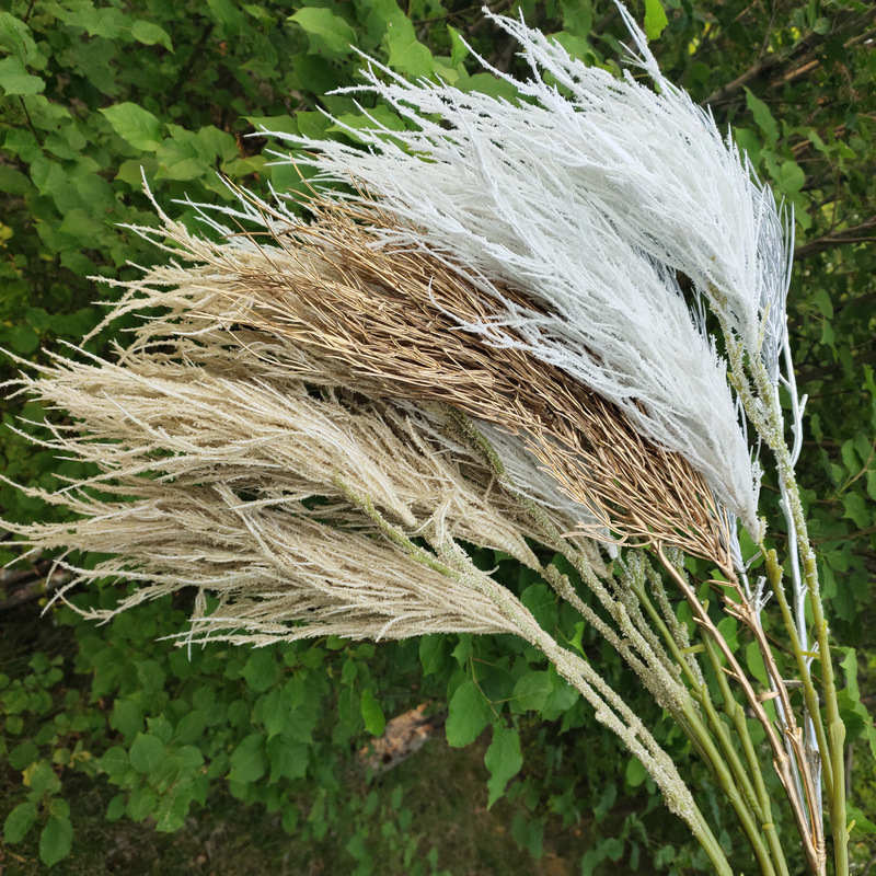 蒲草芦苇仿真花假花婚庆装饰雪景插排花拱门背景墙婚礼堂布景花艺