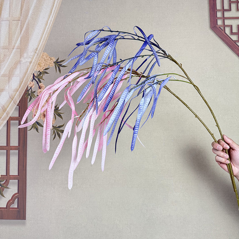 长枝豆角仿真花假花婚庆装饰用插排花路引背景墙吊顶婚礼舞台布景