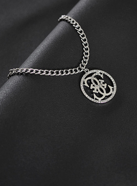 男女合金宝石欧美圆牌手链