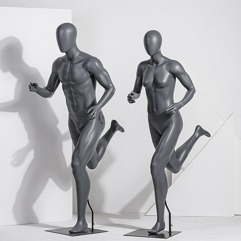 运动跑步假肌肉模特道具男女全身品牌服装店陈列橱窗展示架模特架