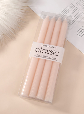 ins奶油风彩色长枝杆状蜡烛直径2cm无烟无味餐厅仪式感装饰品摆件