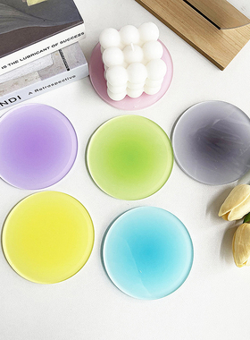 现代简约北欧韩版奶油风高颜值渐变色亚克力杯垫隔热垫拍摄小道具