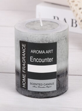 复古风渐变色圆形柱状香薰蜡烛直径6cm高度7.5cm10cm15cm组合蜡烛