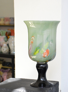 中古风高级感优雅宽口玻璃花器