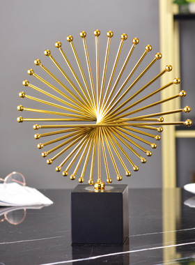 轻奢风设计感扇形金色金属工艺品