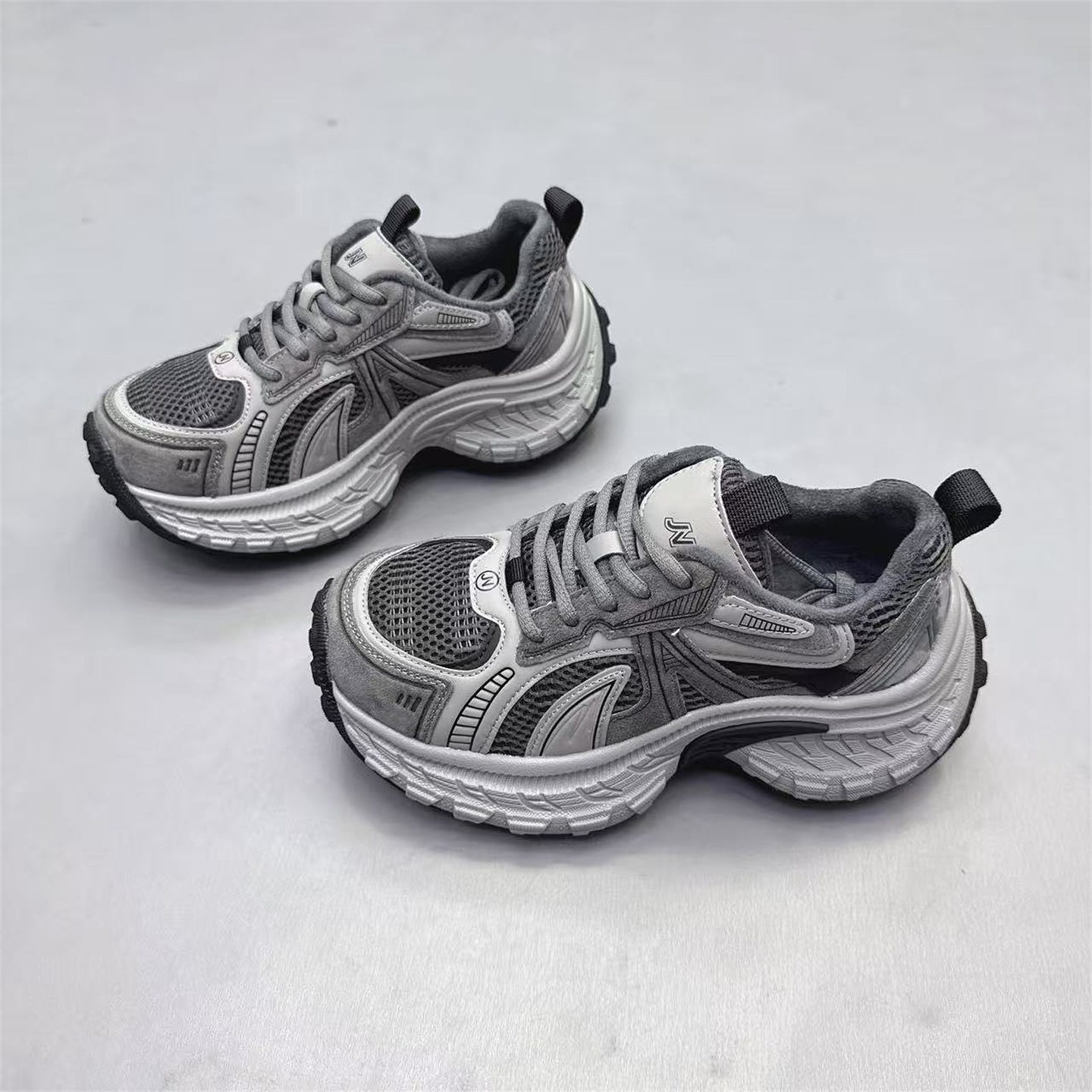 真皮女鞋松糕厚底增高加绒老爹鞋