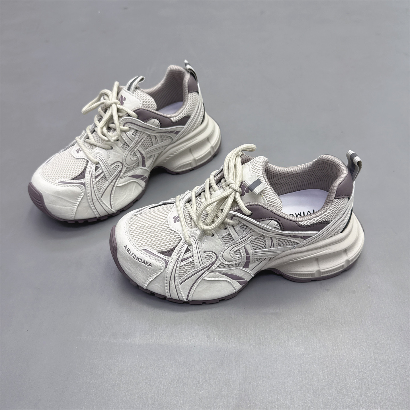 真皮女鞋韩版厚底网纱百搭老爹鞋