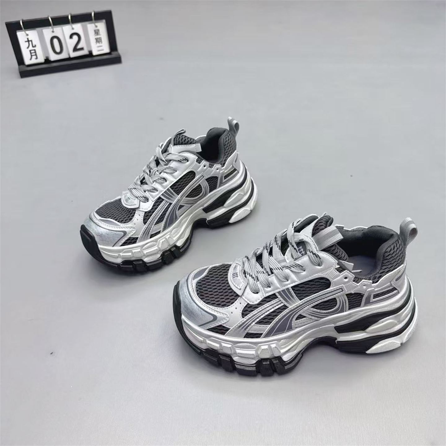 真皮女鞋韩版厚底增高网纱老爹鞋