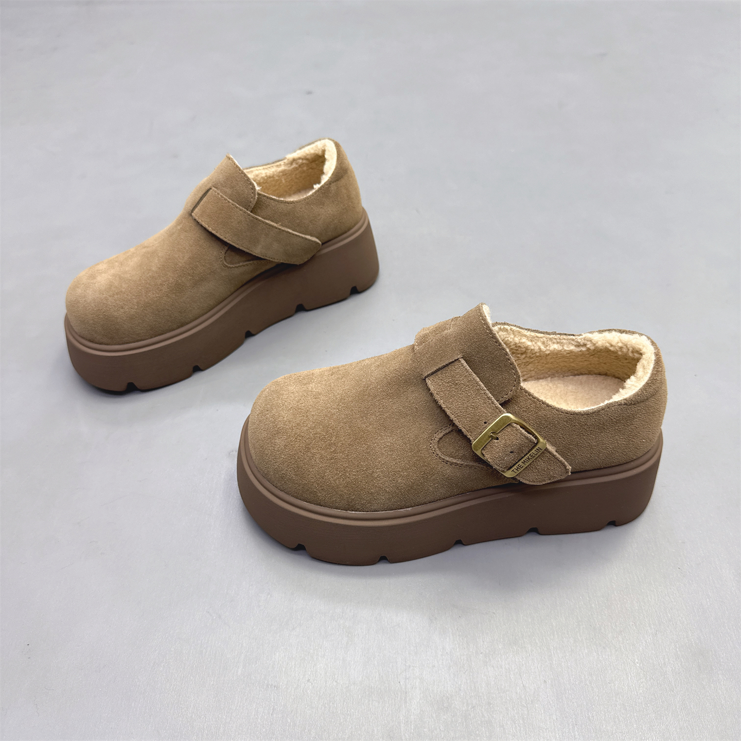 真皮女鞋2025冬新款厚底增高棉鞋