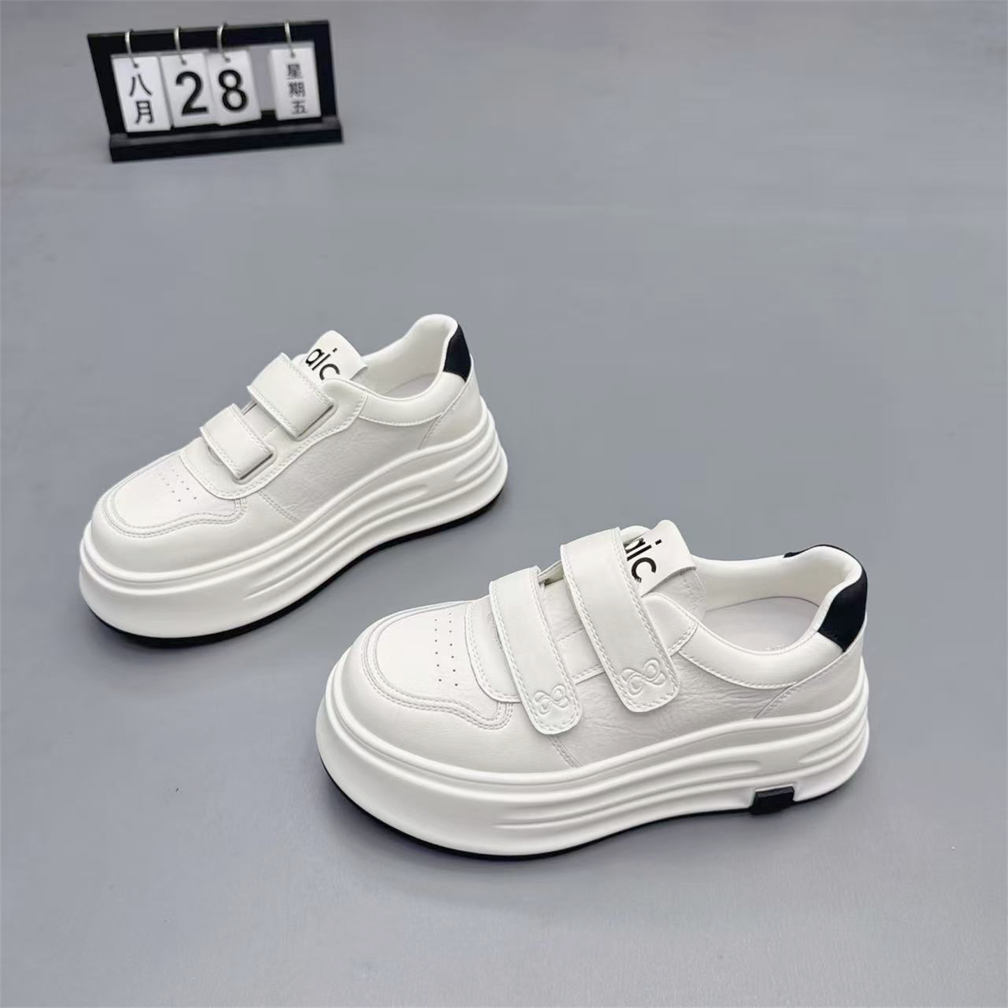 真皮女鞋韩版松糕厚底增高小白鞋