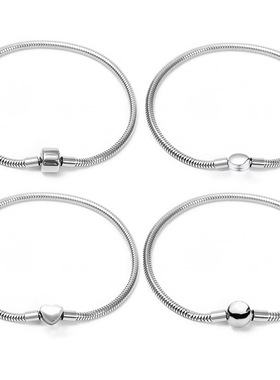 潘家时尚心形蛇骨手链 欧美经典钛钢手链饰品厂家直供