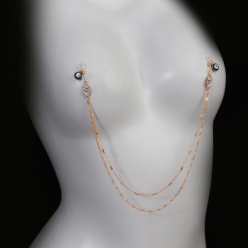 欧美跨境个性恶魔之眼胸链女 时尚简约流苏身体链乳链Chest chain