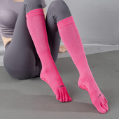 长筒瑜伽袜子防滑专业女五指袜地板袜成人瑜伽防滑袜普拉提袜子