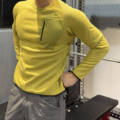 奥丁圆领抓绒半拉链卫衣男健身运动休保暖打底衫 卡秋山 长袖