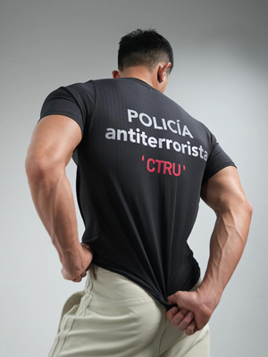 【卡秋山】CTRU反光条子短袖训练透气速干弹力印花健身跑步T恤