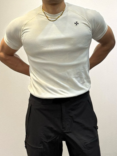 【卡秋山】云泵GEO迷彩速干修身短袖无缝针织运动健身弹力透气T恤