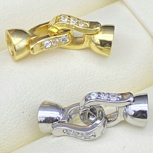 源头工厂珍珠项链扣子手链搭扣手拉手开关扣可拆卸简约18k注金新