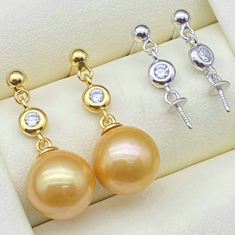 源头工厂s925纯银珍珠耳环空托配饰长款单钻泡泡耳钉diy百搭简约,饰品/流行首饰/时尚饰品新,银饰配件,淘宝优惠券,粉丝福利购,淘宝优惠卷