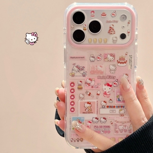 新款适用iPhone17ProMax手机壳16苹果15小众韩风卡通粉色凯蒂猫软