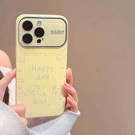 新款奶黄涂鸦适用iPhone17ProMax手机壳16苹果15小众韩风防摔小狗