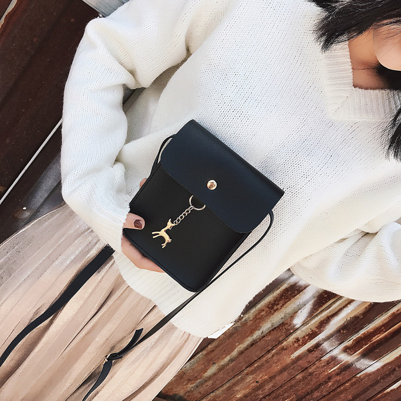 Female bag Mini Fawn decorate Mobile phone bag 2018 new pattern Korean Edition Versatile Bag Small change Inclined shoulder bagin the Leather/Lady bags/Men's bag, Phone package  category - from Buy2taobao.com to provide professional Taobao agent buy service