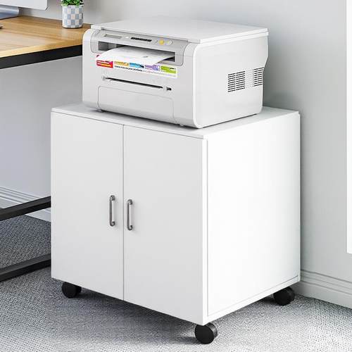 打印机柜子落地A3复印机放置柜带轮大型打印机底座移动收纳柜矮柜