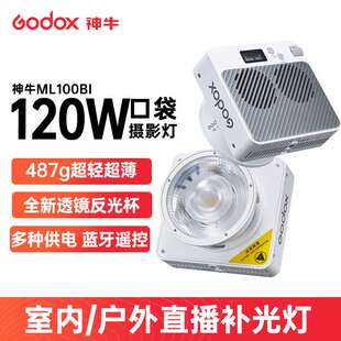 Godox神牛ML100Bi补光灯120w摄影灯直播摄影拍照便携式手持常亮灯
