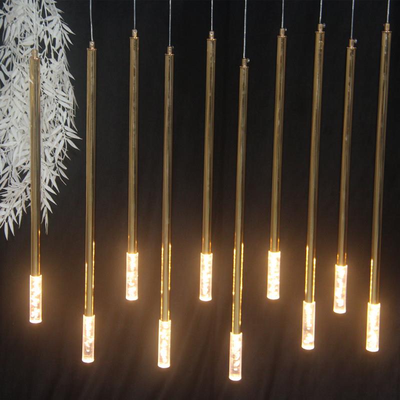 婚庆道具吊顶串灯电镀金色火柴灯酒店婚礼堂吊顶灯美陈橱窗装饰灯