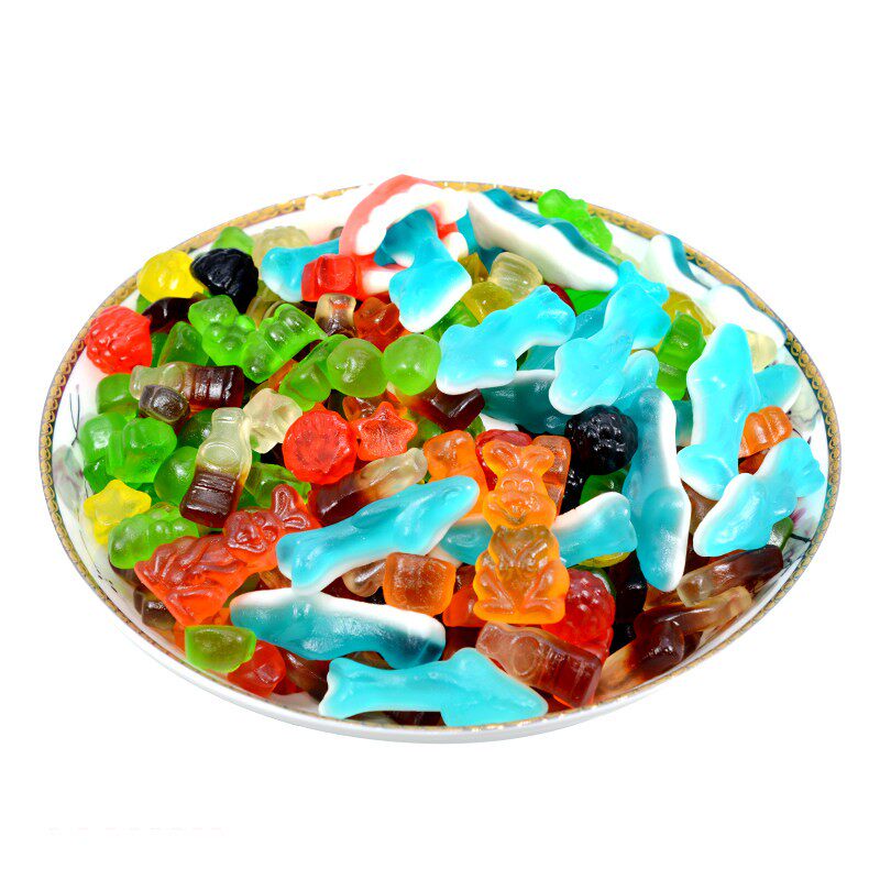 德国口味橡皮糖qq软糖混合味果汁可乐汉堡小熊软糖500g包邮