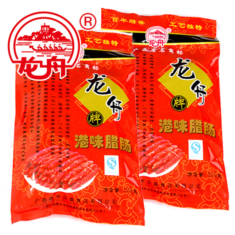 广式腊味龙舟牌港味腊肠400g*1包 满100元部分地区包邮