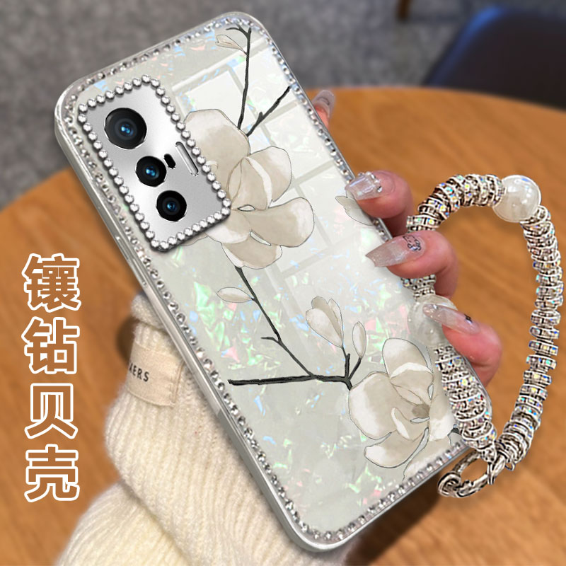 高级感电镀贝壳纹镶钻  不掉漆 不掉色