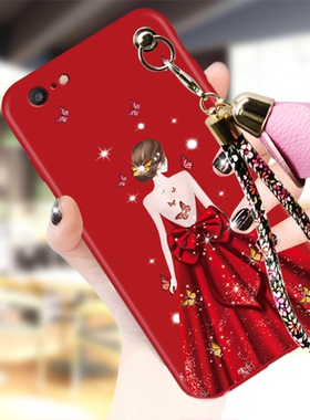 2023红色新年款本命年气质女神适用苹果se3手机壳新款5s/se一代se2二代6/7/8硅胶x r过年ip11结婚iPhone13/14