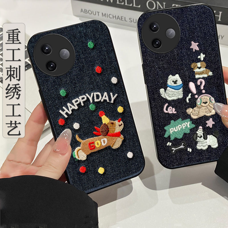 真牛仔布刺绣，不脱丝，不掉色