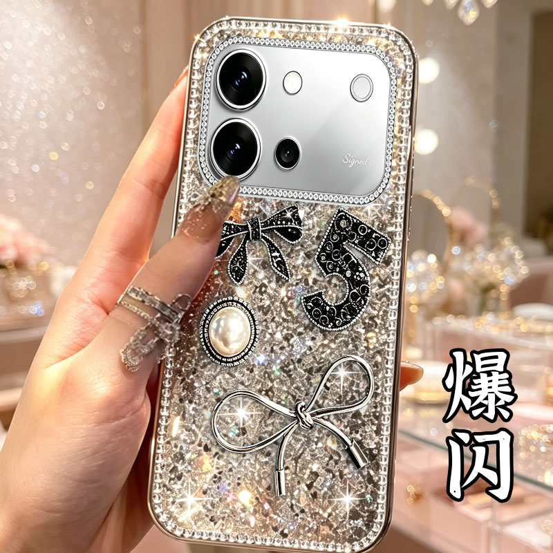 秋冬季新品直边爆闪适用OPPOA7promax手机壳硅胶6/2026年A5女款8新款A2m镶钻4PRO网红9水钻A6s保护套13闪钻5图片