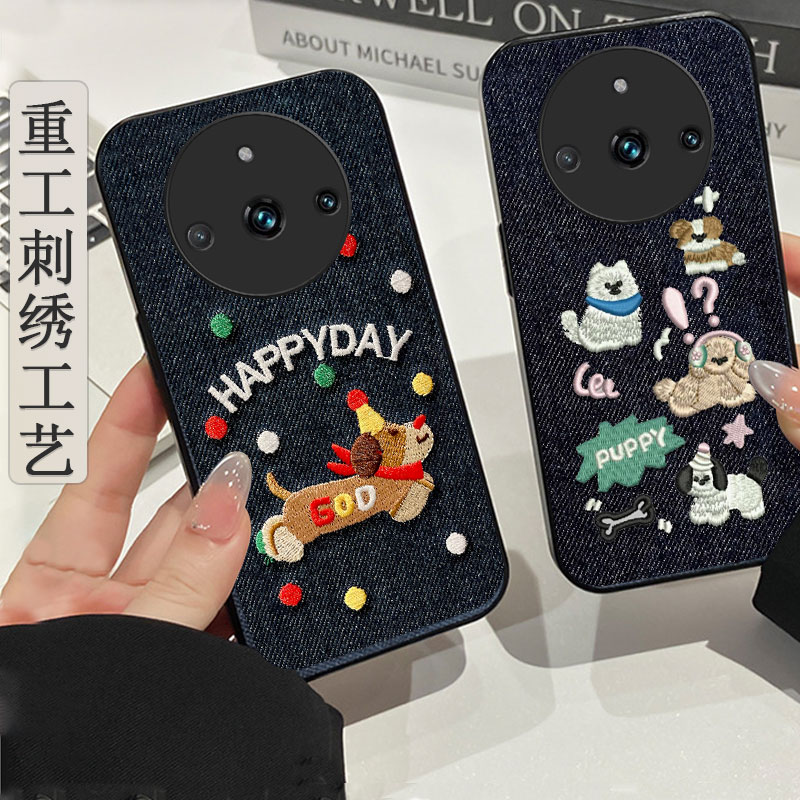 真牛仔布刺绣，不脱丝，不掉色