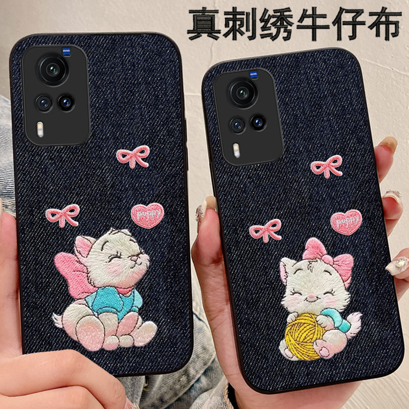 真刺绣牛仔布艺，不脱丝，不掉色