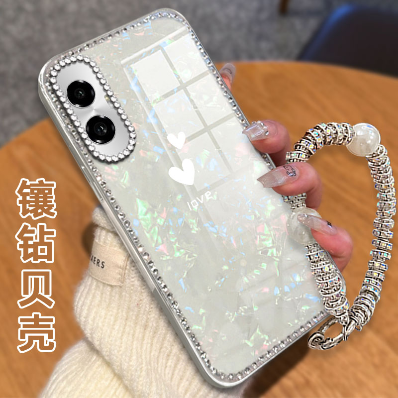 高级感电镀贝壳纹镶钻  不掉漆 不掉色