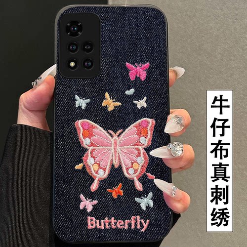 真刺绣牛仔布艺  不掉色 不脱丝
